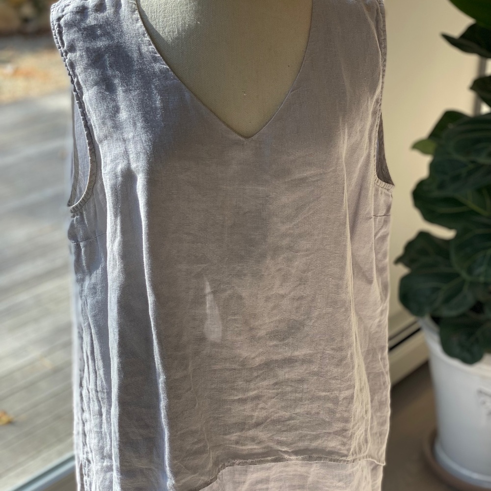 Grey Linen Top